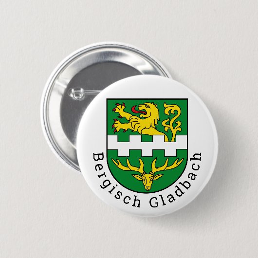 Wapenstaart van Bergisch Gladbach, Duitsland Ronde Button 5,7 Cm (Voorkant /achterkant)