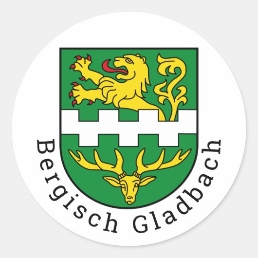 Wapenstaart van Bergisch Gladbach, Duitsland Ronde Sticker (Voorkant)