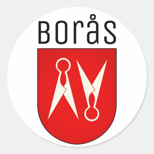 Wapenstaart van Borås, Zweden Ronde Sticker (Voorkant)