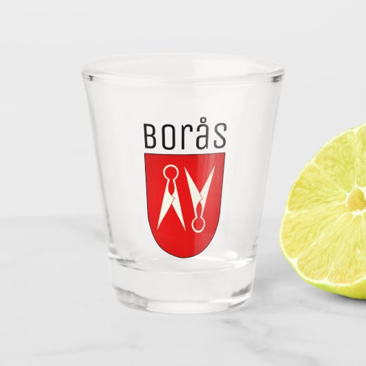 Wapenstaart van Borås, Zweden Shot Glas (Voorkant)