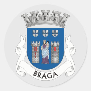 Wapenstaart van Braga, Portugal Ronde Sticker