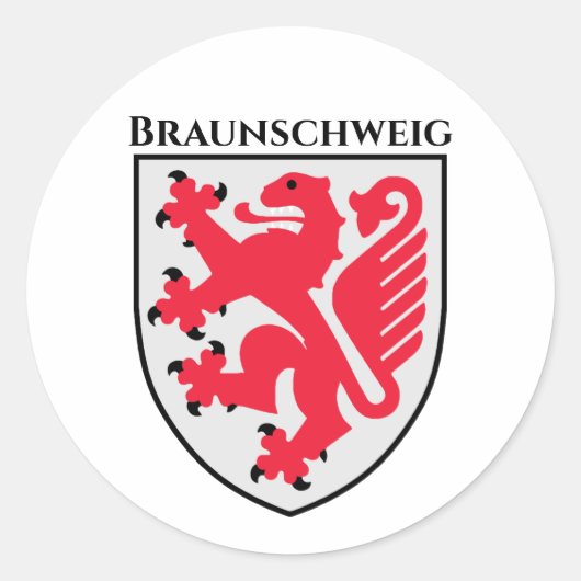 Wapenstaart van Braunschweig, Duitsland Ronde Sticker (Voorkant)