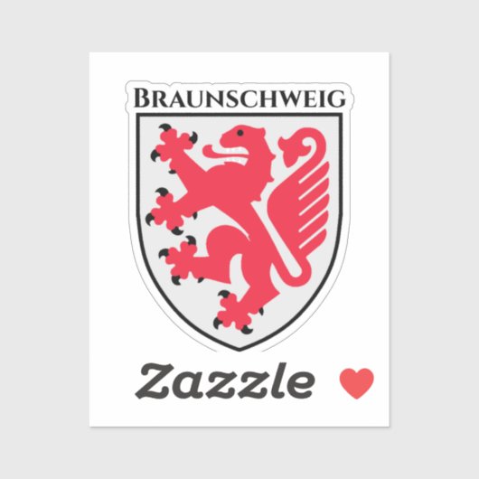 Wapenstaart van Braunschweig, Duitsland Sticker (Vel)