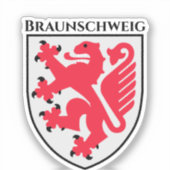 Wapenstaart van Braunschweig, Duitsland Sticker (Voorkant)