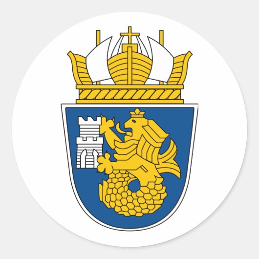 Wapenstaart van Burgas, Bulgarije Ronde Sticker (Voorkant)