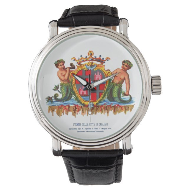 Wapenstaart van Cagliari, Sardinië Horloge (Voorkant)