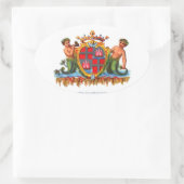 Wapenstaart van Cagliari, Sardinië Ovale Sticker (Tas)