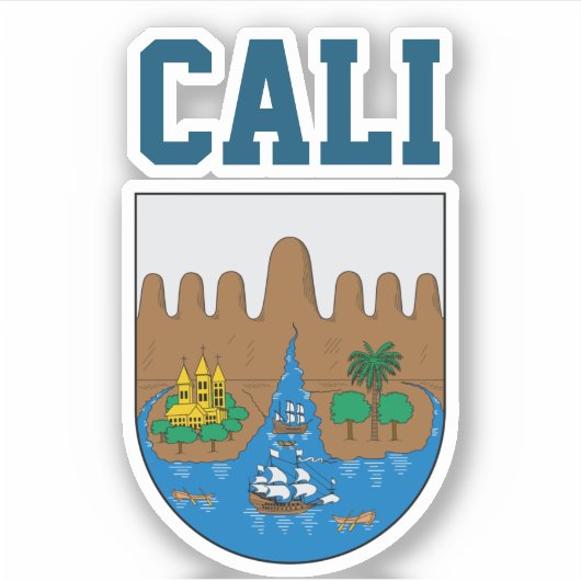 Wapenstaart van Cali, Colombia Sticker (Voorkant)