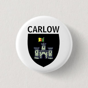 Wapenstaart van Carlow (stad), Ierland Ronde Button 3,2 Cm