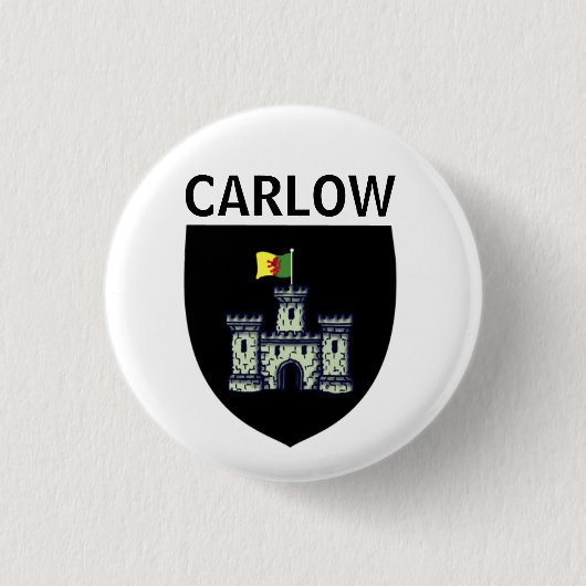 Wapenstaart van Carlow (stad), Ierland Ronde Button 3,2 Cm (Voorkant)