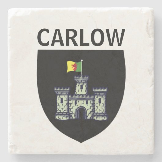 Wapenstaart van Carlow (stad), Ierland Stenen Onderzetter (Voorkant)