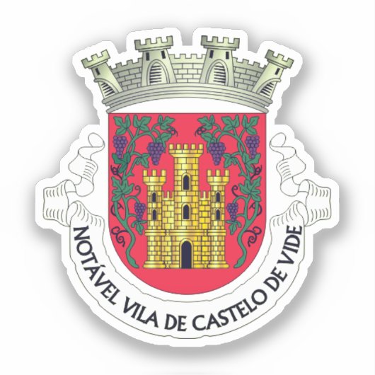 Wapenstaart van Castelo de Vide, Portugal Sticker (Voorkant)