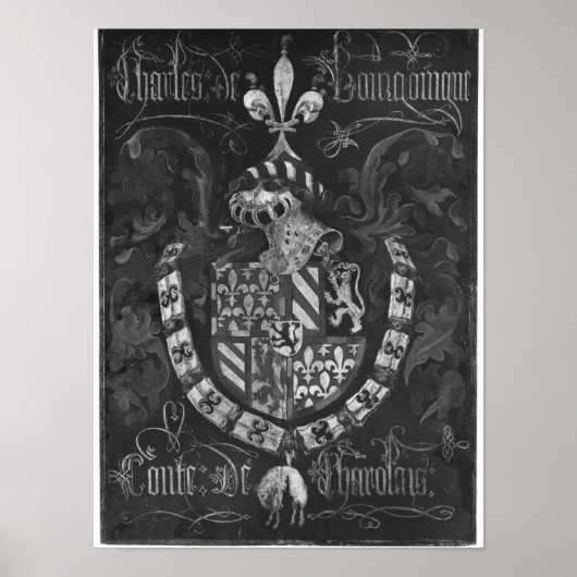 Wapenstaart van Charles de Bourgogne Poster (Voorkant)