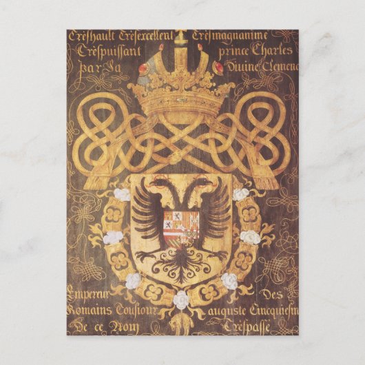 Wapenstaart van Charles V van het 23e hoofdstuk Briefkaart (Voorkant)