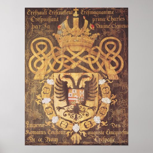Wapenstaart van Charles V van het 23e hoofdstuk Poster (Voorkant)