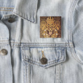 Wapenstaart van Charles V van het 23e hoofdstuk Vierkante Button 5,1 Cm (In situ)