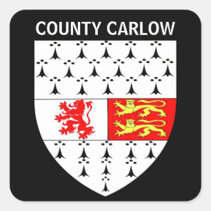 Wapenstaart van County Carlow, Ierland Vierkante Sticker