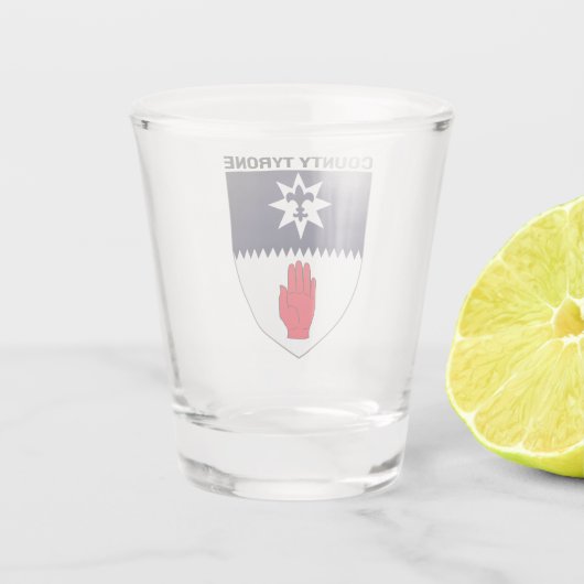 Wapenstaart van County Tyrone, Noord-Ierland Shot Glas (Achterkant)