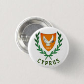 Wapenstaart van CYPRUS Ronde Button 3,2 Cm (Voorkant /achterkant)