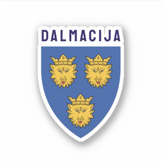 Wapenstaart van Dalmatia, Kroatië Sticker (Voorkant)
