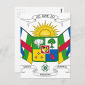 Wapenstaart van de Centraal-Afrikaanse Republiek Briefkaart (Voorkant / Achterkant)