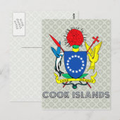 Wapenstaart van de Cookeilanden Briefkaart (Voorkant / Achterkant)