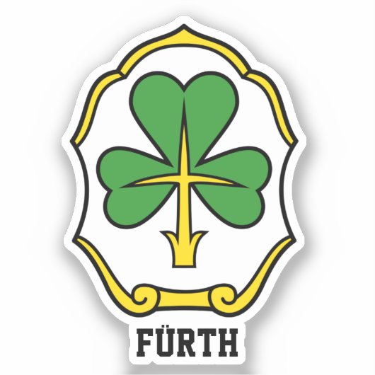 Wapenstaart van de Fürth, Duitsland Sticker (Voorkant)