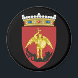 Wapenstaart van de stad Brussel Magneet<br><div class="desc">De stad Brussel (Frans: Rijsel van Brussel of Brussel-Ville, Nederlands: Stad Brussel of Brussel-Stad) is de grootste gemeente en historisch centrum van het Brussels-Hoofdstedelijk Gewest en de hoofdstad van België. Naast het strikte centrum bestrijkt het ook de onmiddellijke noordelijke buitenwijken waar het de gemeenten in Vlaanderen grenst. Het is het...</div>