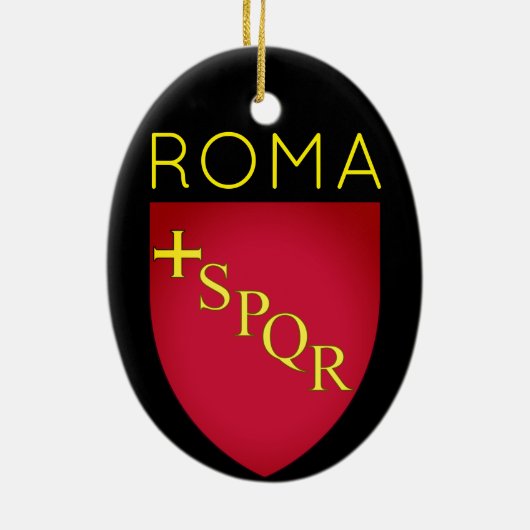 Wapenstaart van de stad Rome, Italië Keramisch Ornament (Achterkant)