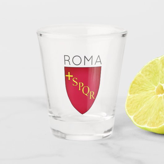 Wapenstaart van de stad Rome, Italië Shot Glas (Voorkant)