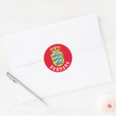 Wapenstaart van Denemarken Ronde Sticker (Envelop)