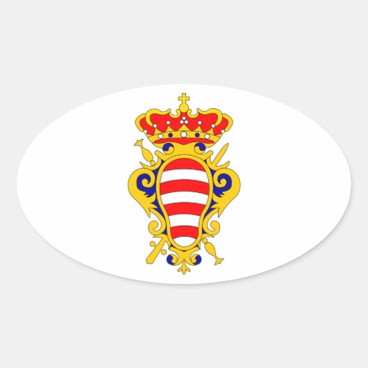 Wapenstaart van Dubrovnik - Kroatië Ovale Sticker (Voorkant)