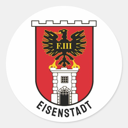 Wapenstaart van Eisenstadt - OOSTENRIJK Ronde Sticker (Voorkant)