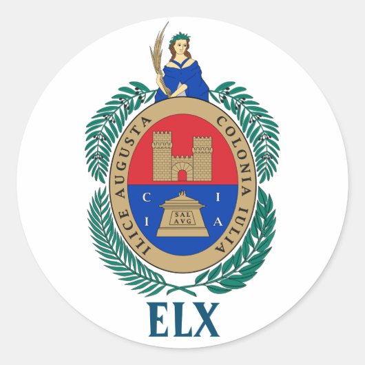 Wapenstaart van Elche, SPANJE Ronde Sticker (Voorkant)