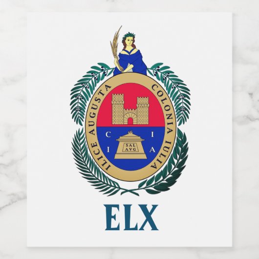 Wapenstaart van Elche, SPANJE Wijn Etiket (Enkel label)