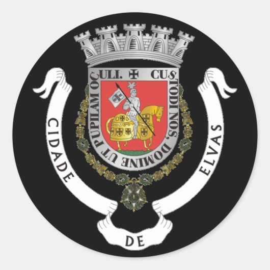 Wapenstaart van Elvas, Portugal Ronde Sticker (Voorkant)