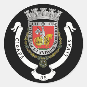 Wapenstaart van Elvas, Portugal Ronde Sticker