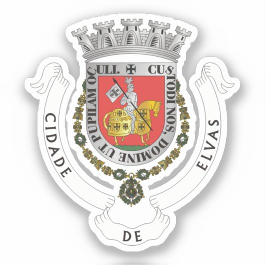Wapenstaart van Elvas, Portugal Sticker (Voorkant)