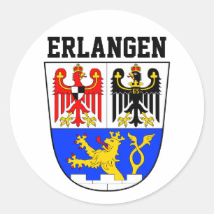 Wapenstaart van Erlangen, DUITSLAND Ronde Sticker
