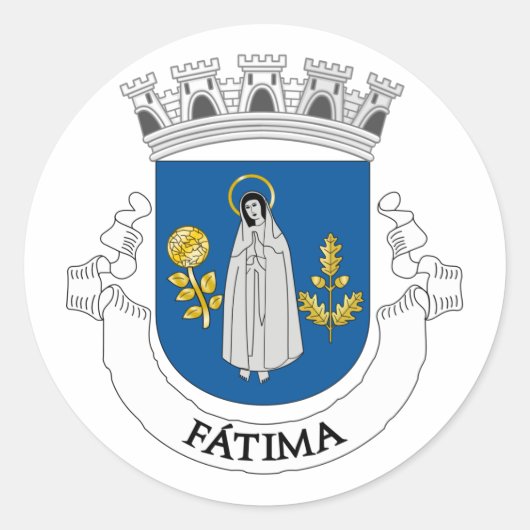 Wapenstaart van Fátima, Portugal Ronde Sticker (Voorkant)