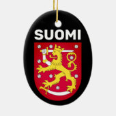 Wapenstaart van Finland Keramisch Ornament (Achterkant)