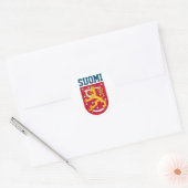 Wapenstaart van Finland Ronde Sticker (Envelop)