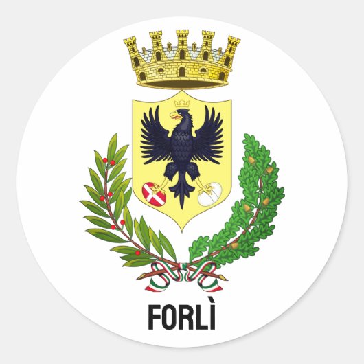 Wapenstaart van Forlì, ITALIË Ronde Sticker (Voorkant)