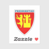 Wapenstaart van Fredrikstad, Noorwegen Sticker (Vel)