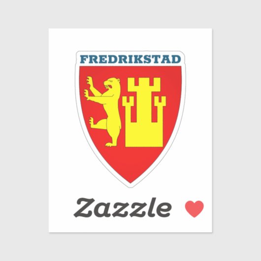 Wapenstaart van Fredrikstad, Noorwegen Sticker (Vel)