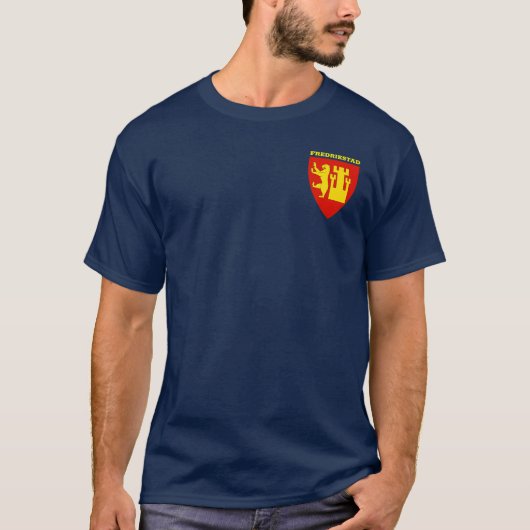 Wapenstaart van Fredrikstad, Noorwegen T-Shirt (Voorkant)