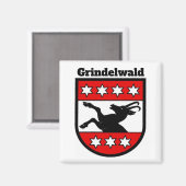 Wapenstaart van Grindelwald, Zwitserland Magnet (Voorkant / Achterkant)