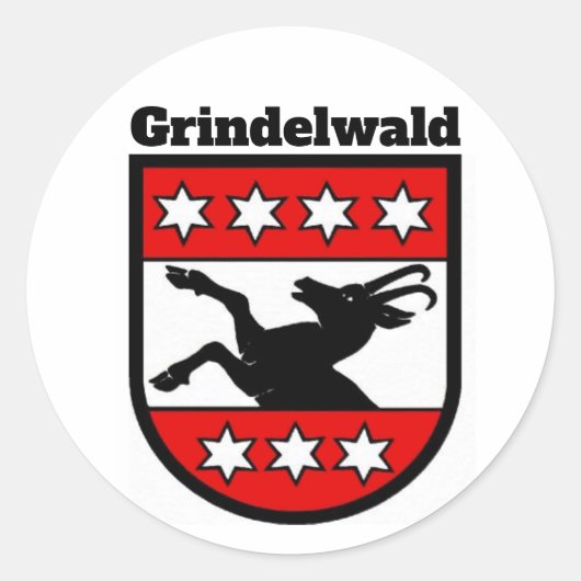 Wapenstaart van Grindelwald, Zwitserland Ronde Sticker (Voorkant)
