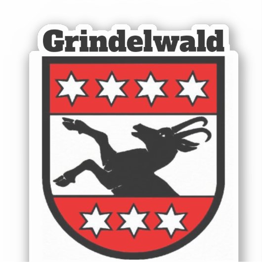 Wapenstaart van Grindelwald, Zwitserland Sticker (Voorkant)