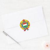 Wapenstaart van het communistische Hongarije Ronde Sticker (Envelop)